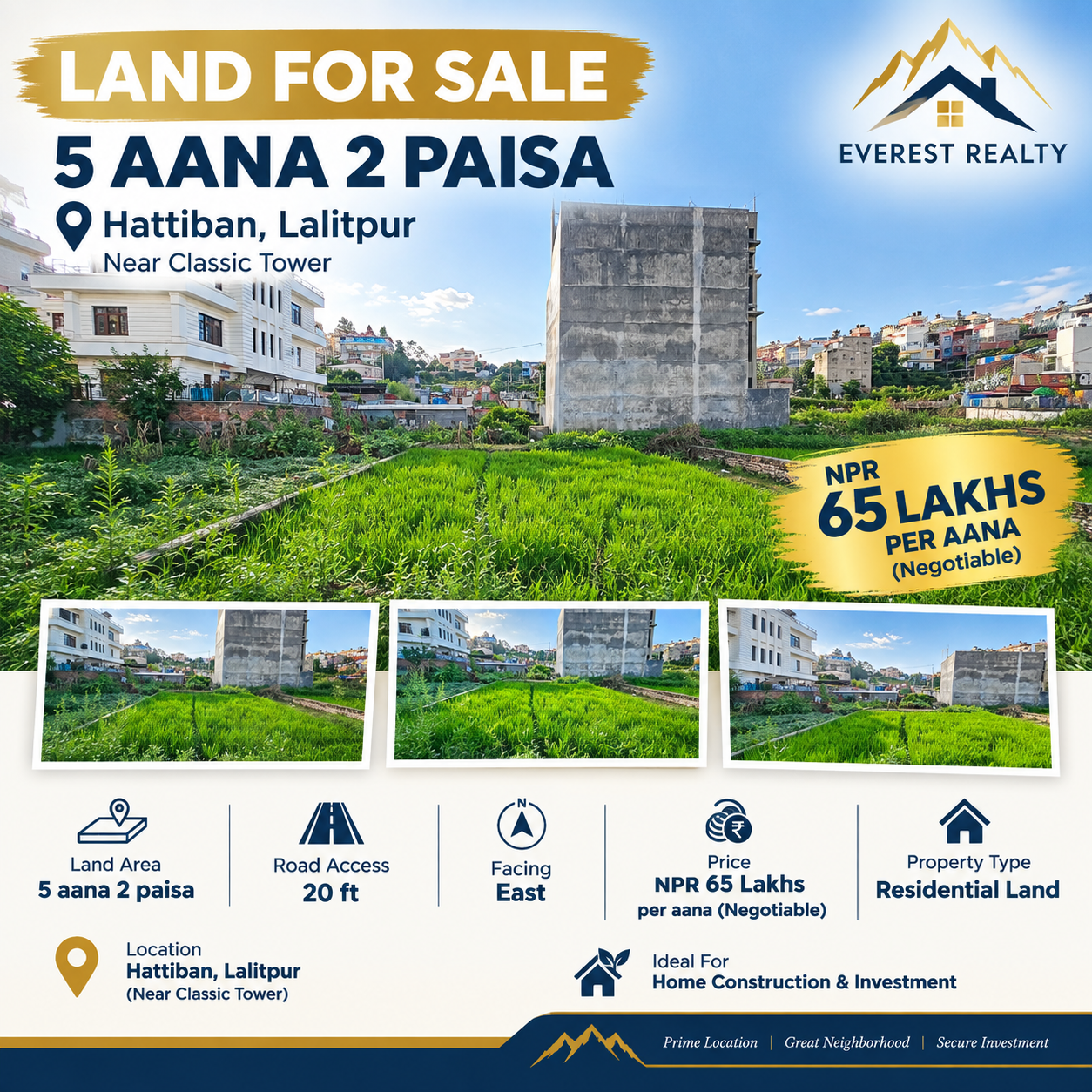 land for sale in Hattiban, Lalitpur