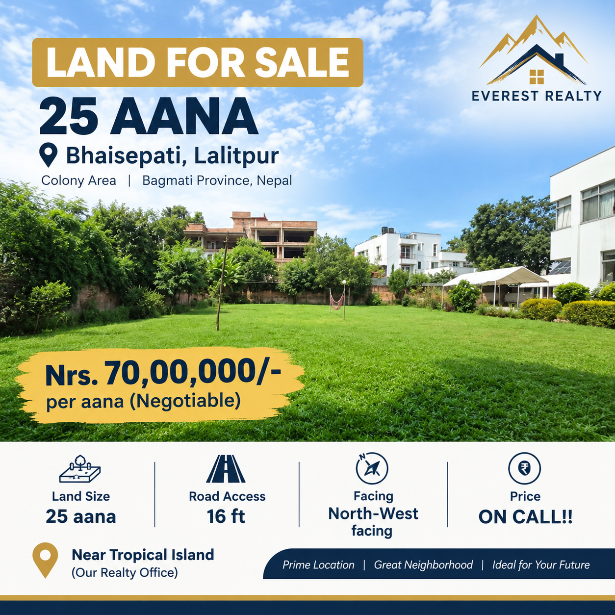 25 aana VIP land for sale in Bhaisepati, Lalitpur